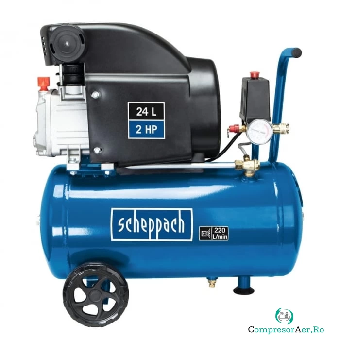 Compresor cu ulei cu un cilindru HC26 Scheppach 5906135901, 1500 W, 24 L, 8 bari la 660.96 lei ron