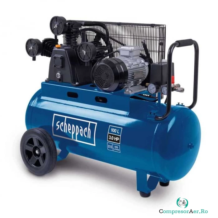Compresor cu trei cilindri HC550TC Scheppach 5906147901, 2200 W, 100 L, 10 bari