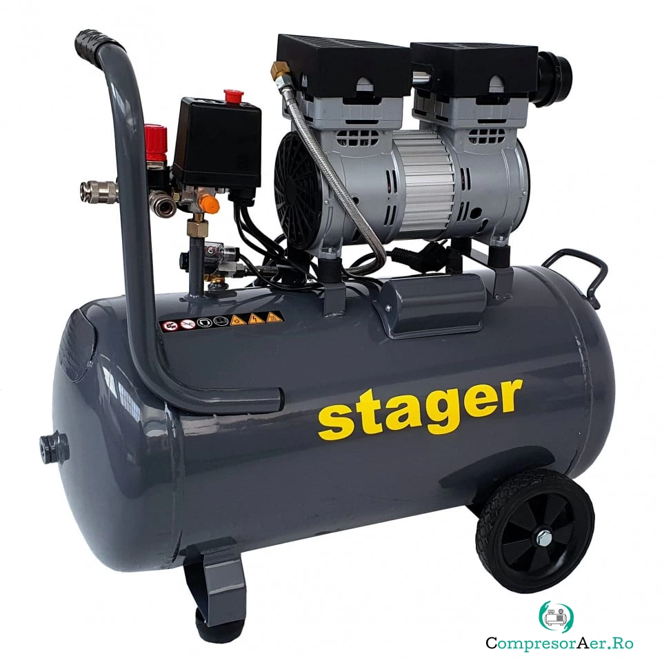 Stager HM0.75JW/50 compresor aer, 50L, 8bar, 135L/min, monofazat, angrenare directa, silentios la 0.00 lei ron