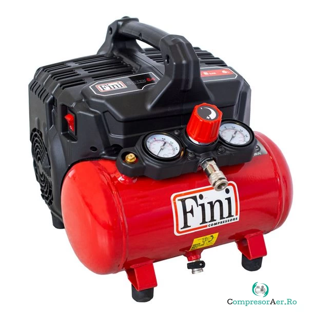 Compresor de aer ultra silentios, fara ulei, Fini SILTEK S/6, 6 l, 750 W, 8 bar, 105 l/min