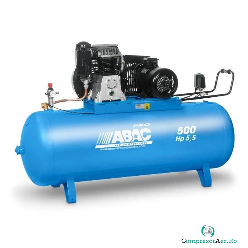 Compresor de aer cu piston - 400V, 4kW, 653 L/min, 11 bari - Rezervor 500 Litri - ABAC-PRO-B5900B-500-FT5,5 la 11,195.00 lei ron