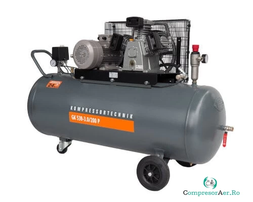Compresor de aer profesional cu piston - 3kW, 530 L/min, 10 bari - Rezervor 200 Litri - WLT-PROG-530-3.0/200 la 5,725.23 lei ron