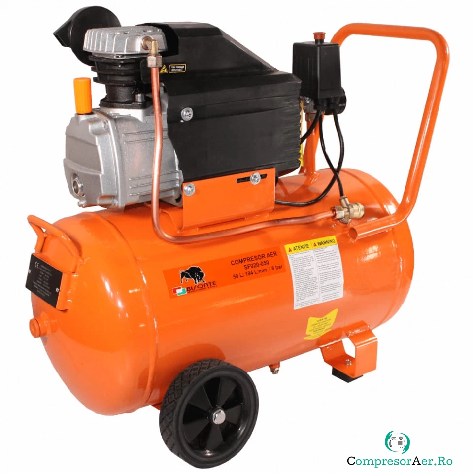 Compresor de aer cu ulei Bisonte SF020-050, debit aer 187 l/min butelie 50 l