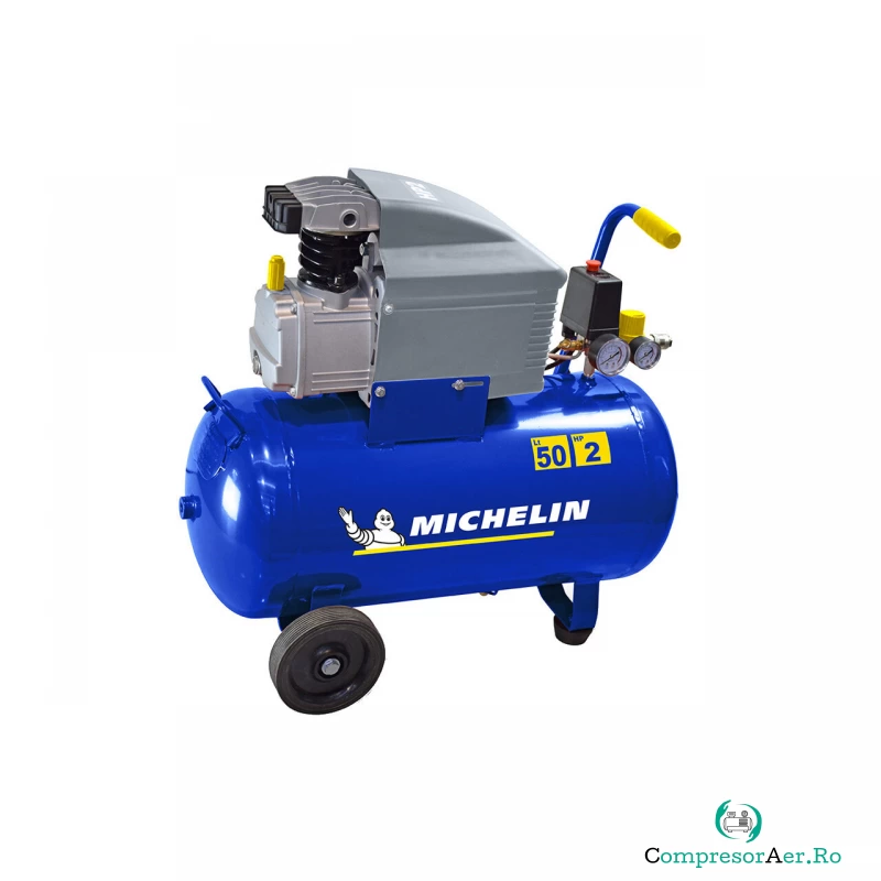 Compresor de aer cu piston monofazat, MICHELIN, tip MB5020, 230V, rezervor 50l, debit 170l/min, 8 bar, ungere cu ulei